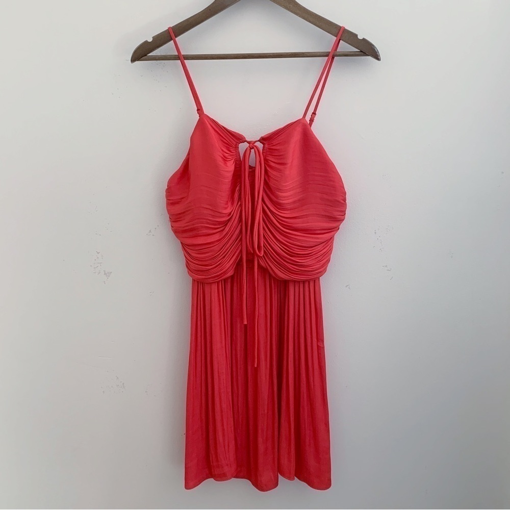 House of Harlow Shirred Pink Halter Mini Dress Small